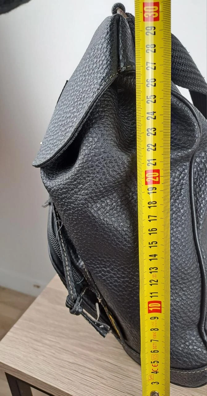 Reversible flap backpack / Vintage / Black / Unisex / Faux leather / 124 – photo 14